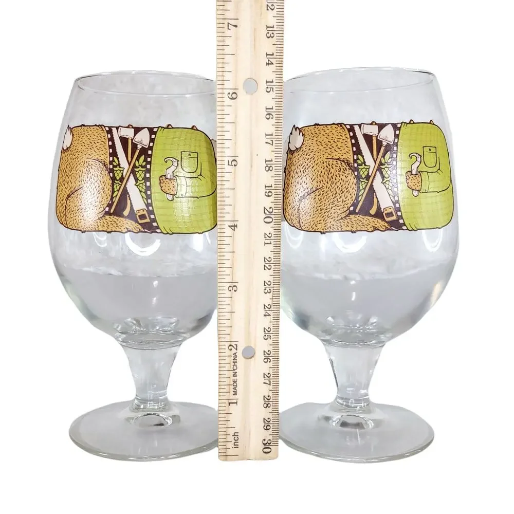 New Belgium Brewing Tulip Beer Glasses Snifter Pair 2014 Garden Rabbit - Picture 6 of 7